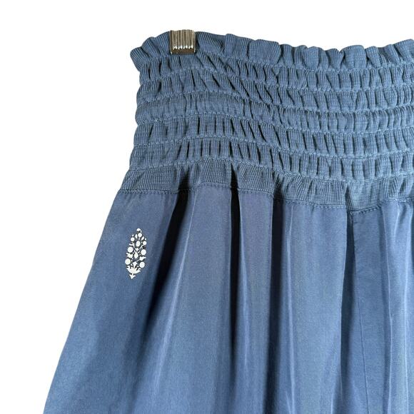 Free People FP Movement MIA Smocked Waist Wide Leg Pull-On Twill Pants | S/M - Picture 9 of 13